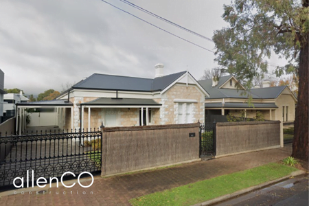 Front of heritage home before renovation works were completed