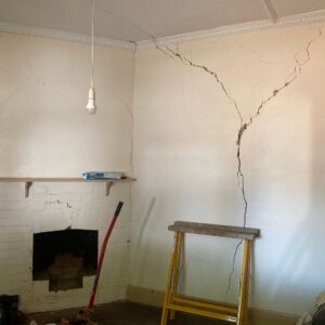Cracked wall from damaged foundation
